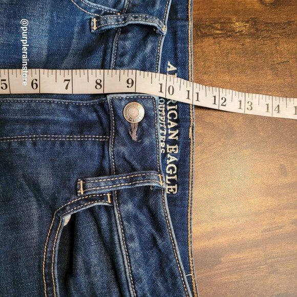 American Eagle Jeans 2 S Jegging Super Hi Rise Super Stretch Medium Dark Wash - Picture 9 of 12